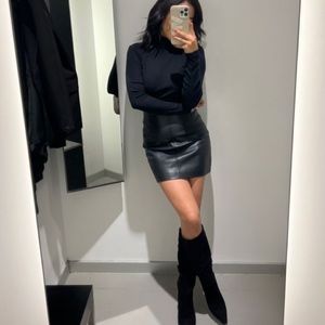 Black Leather Skirt